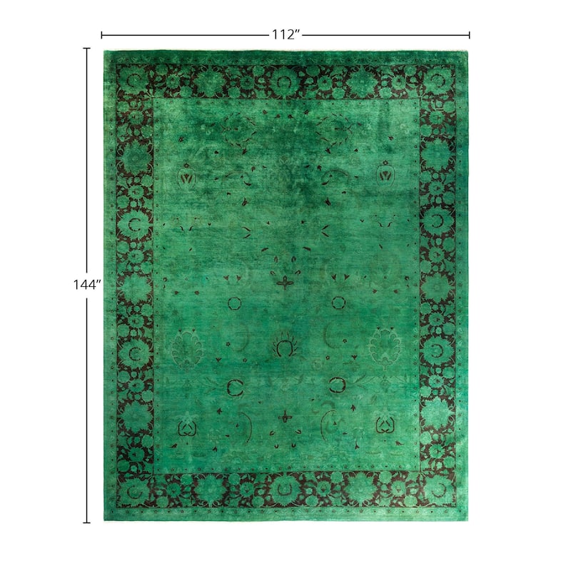 Contemporary Overdyed Wool Hand Knotted Area Rug - 9' 4" x 12' 0"