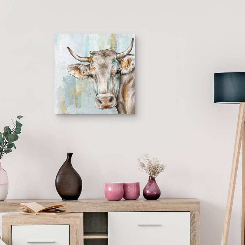 Headstrong Cow by Eva Watts Canvas Art Print