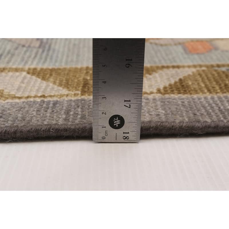 ECARPETGALLERY Hand-knotted Modern Oushak Dark Grey Wool Rug - 8'10 x 11'10