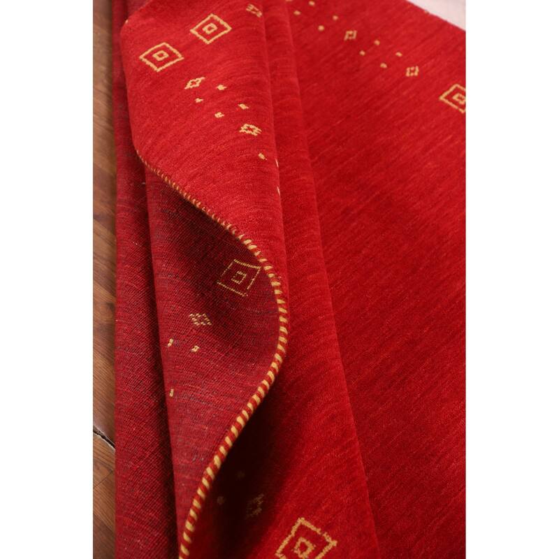 Tribal Gabbeh Indian Area Rug Handmade Contemporary Wool Carpet - 5'6"x 7'9"