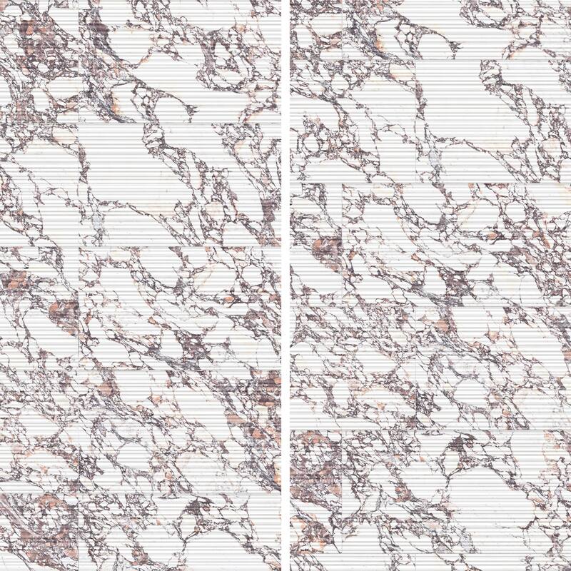 Merola Tile Touche Pleated Deco Rubis 23-1/2" x 47-1/8" Porcelain Floor and Wall Tile