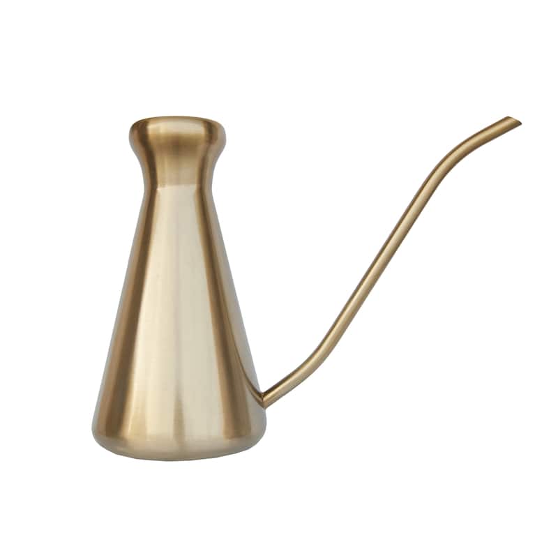 Stainless Steel Watering Can - 15.0"L x 6.0"W x 11.0"H - Stainless Steel - Gold