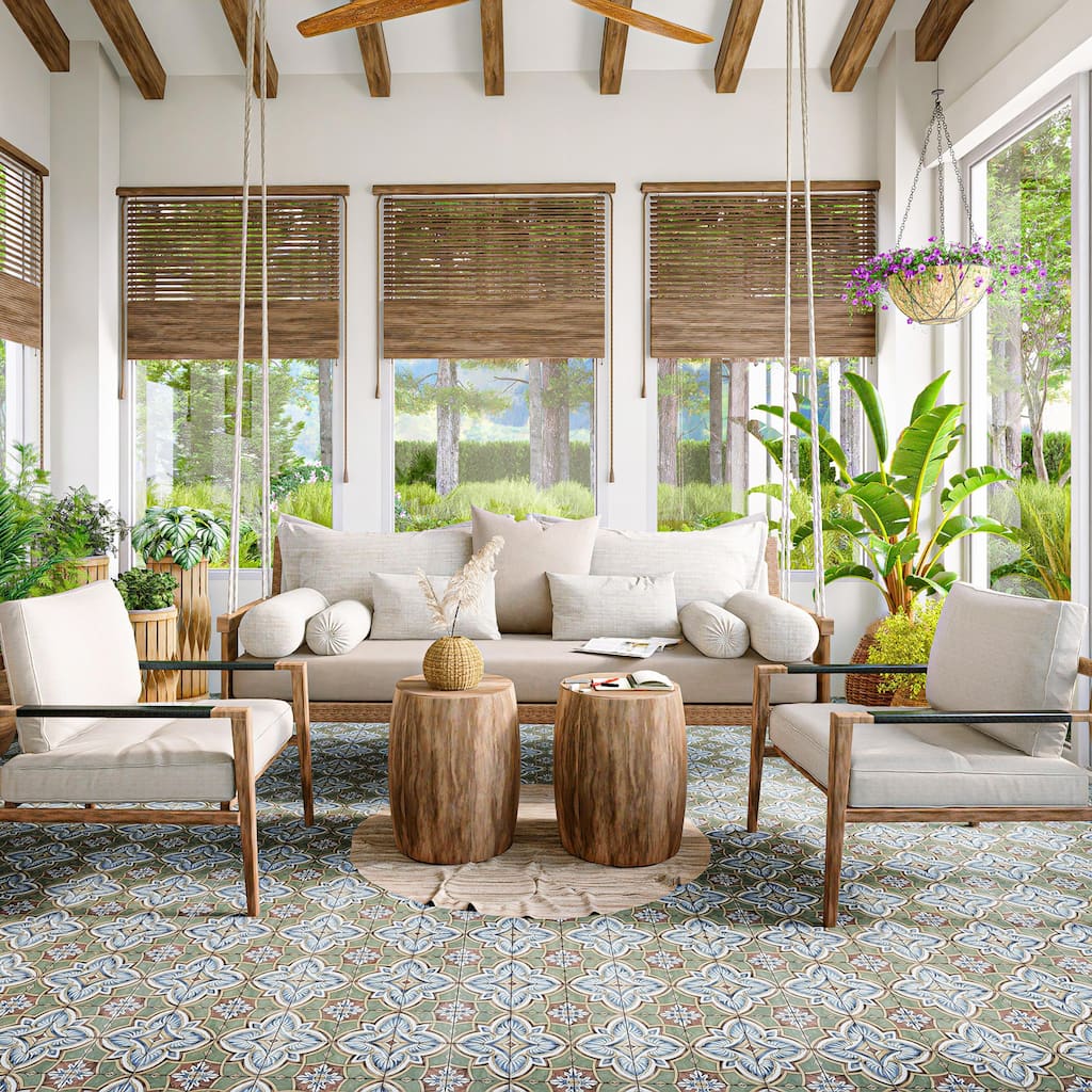 Merola Tile Harmonia Grove Green 13" x 13" Ceramic Floor and Wall Tile