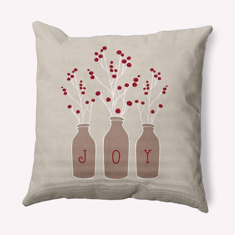 Joy Christmas Soft Spun Polyester Decorative Throw Pillow - 26 x 26 - Doe