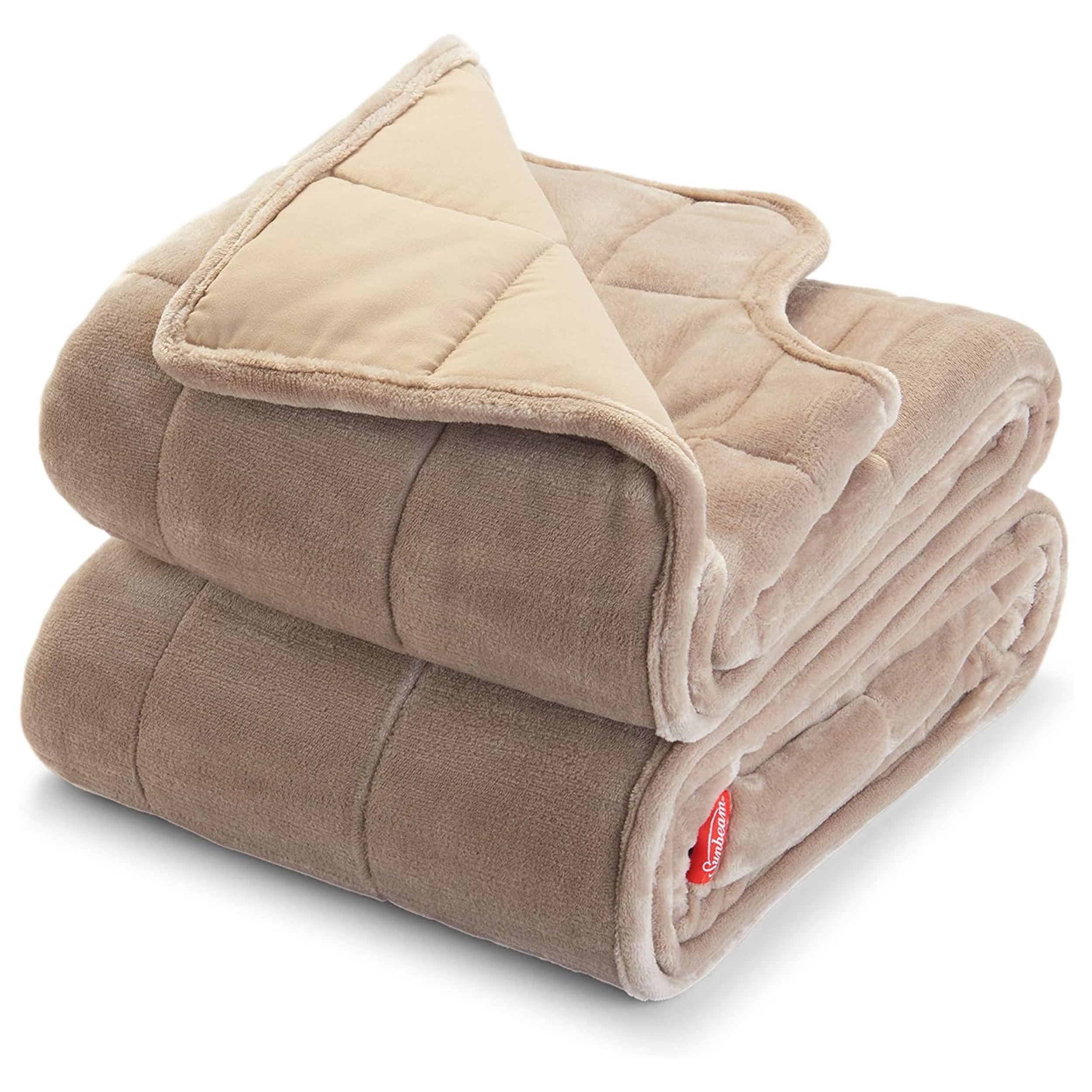 Extra Warm 15 Pound 54 x 73 Weighted Blanket with Arm Slits and Neck Cutout in Beige