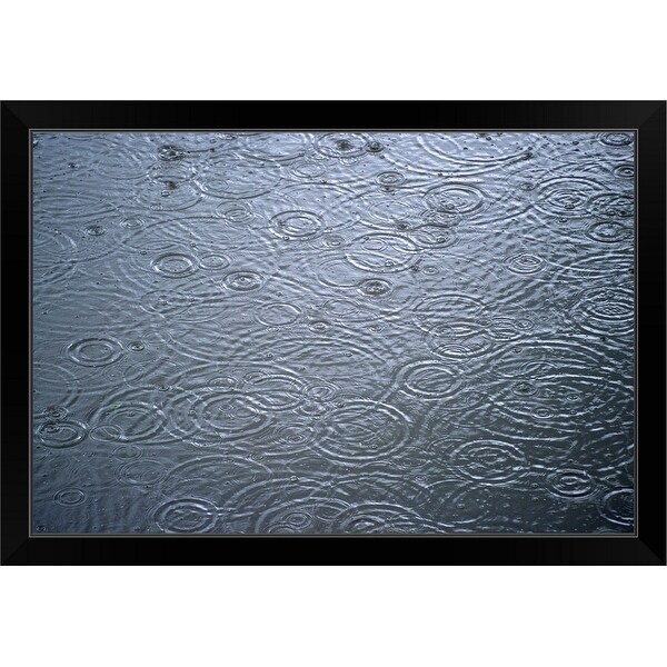 "Raindrops in a pond, Dar es Salaam, Tanzania" Black Framed Print