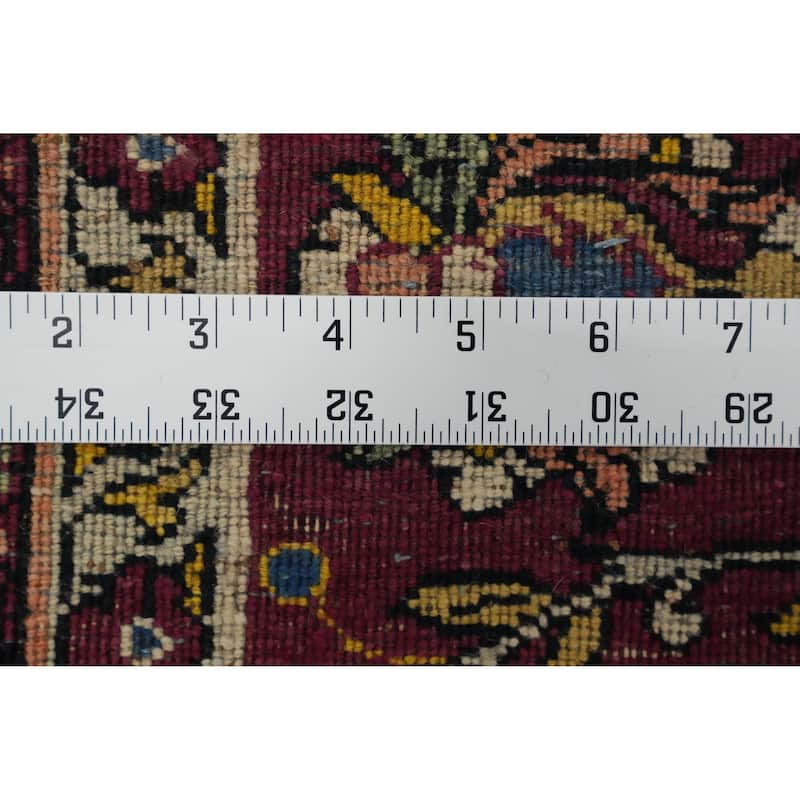 Hand Knotted Oriental 100% Wool Carpet Traditional Floral Beige & Ivories Mashad Area Rug - 6' 4'' X 4' 7''