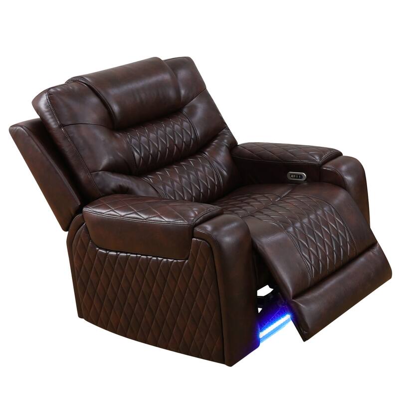 Breathing Leather 3-Piece Couch Recliner Sofa Set for Living Room