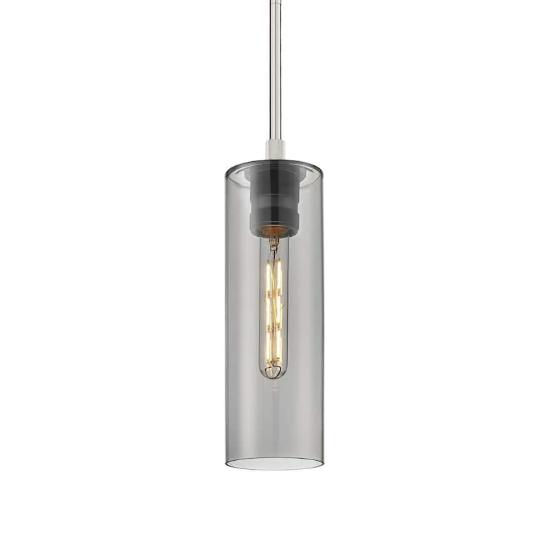 Innovations Lighting 434-1S-13-4 Crown Point Pendant Crown Point 4" - Satin Nickel / Plated Smoke