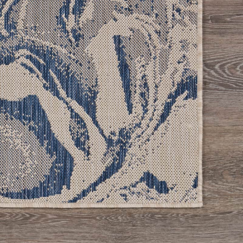Tides Coastal Abstract Performance Indoor/Outdoor Area Rug by Sevita