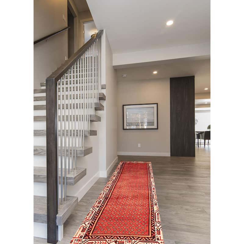 ECARPETGALLERY Hand-knotted Andelz Red Wool Rug - 3'3 x 10'2