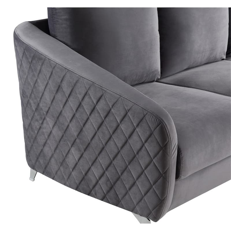 19" Seat Height Velvet Modern Chic Sofa Couch
