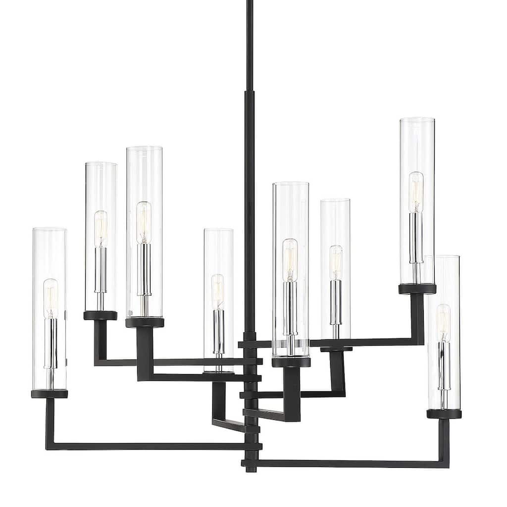 Savoy House Folsom 8 Light 28" Wide Chandelier with Glass Shades