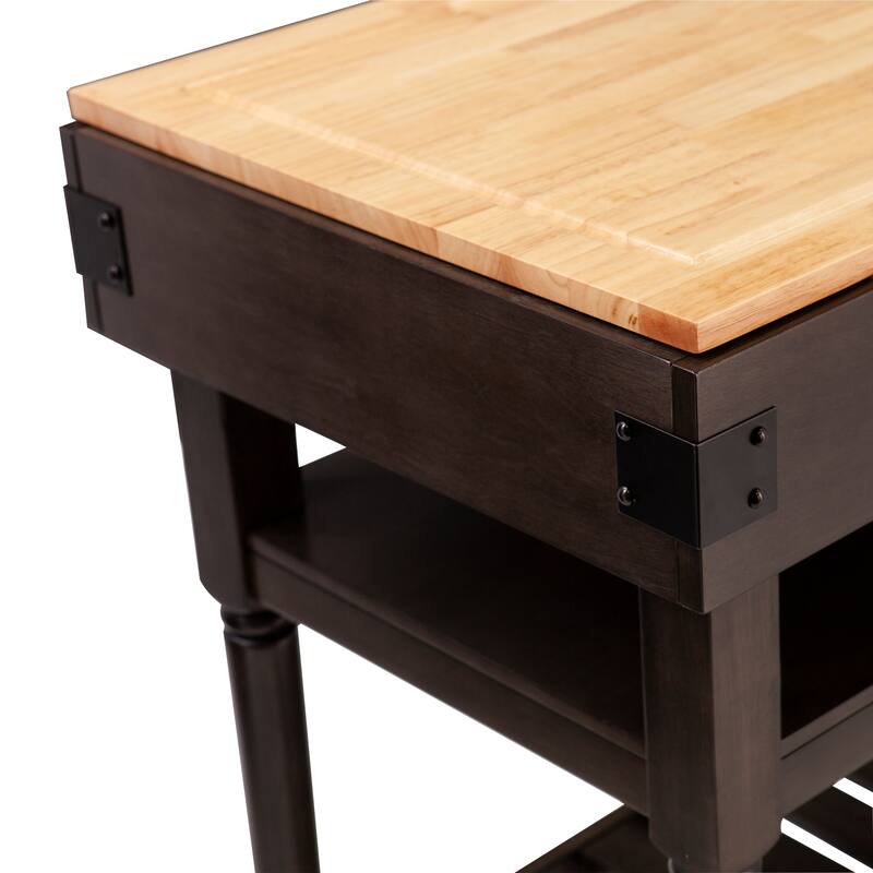 SEI Furniture Woodson Transitional Gray Storage Kitchen Island