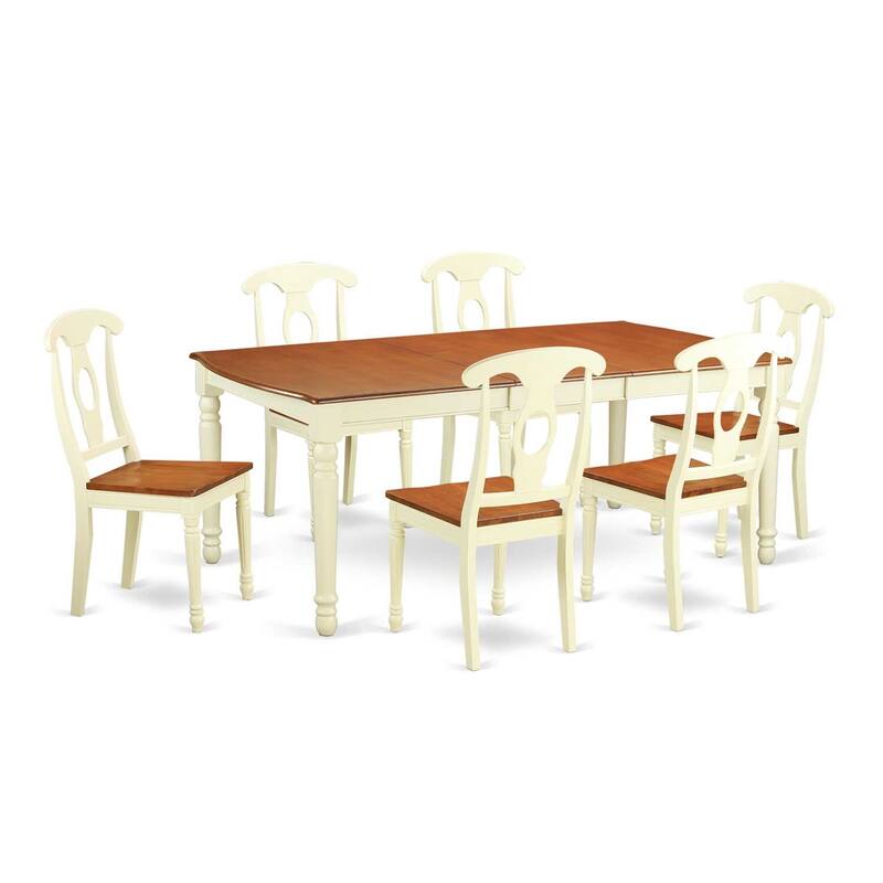 Dining Table Set - Rubber Wood Kitchen Table with 8 Chairs - Modern Design