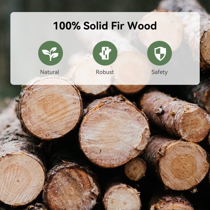 Solid Wood Fluted Side End Table with Storage and Removable Lid