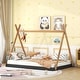 preview thumbnail 2 of 7, Full Size Kids House Bed Tent Bed Frame with Triangle Structure