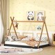 preview thumbnail 3 of 16, Full Tent Floor Bed with Triangle Structure and Safety Railings