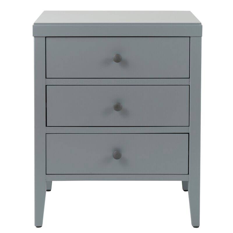 East at Main Painted Wood Nightstand with Drawers - Grey