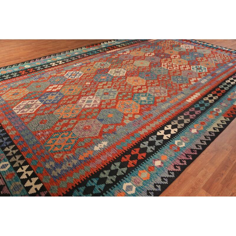 Kilim Oriental Large Rug Hand-Woven Wool Carpet - 10'4"x 16'5"