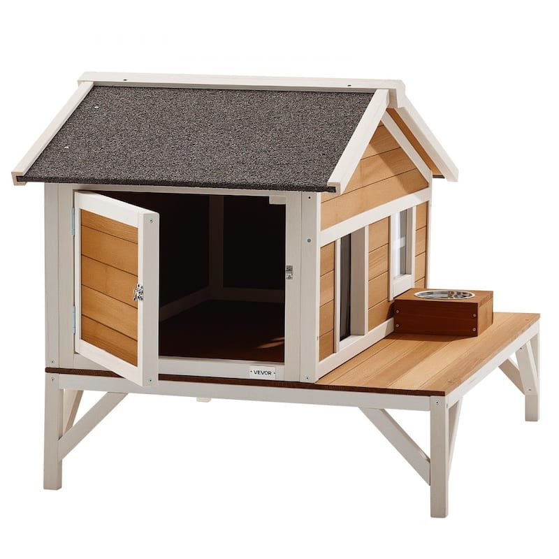 Outdoor Cat House with Insulated Foam Panels and PVC Curtain Weather-Resistant Design