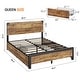 preview thumbnail 7 of 6, Metal Platform Bed Frame with 4 Storage Drawers,Wooden Headboard