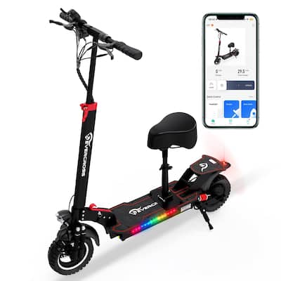 Electric Scooter: 800W Motor, 28MPH, 25-Mile Range, Dual Brakes, 10" Offroad Tires, Black. - 10inches