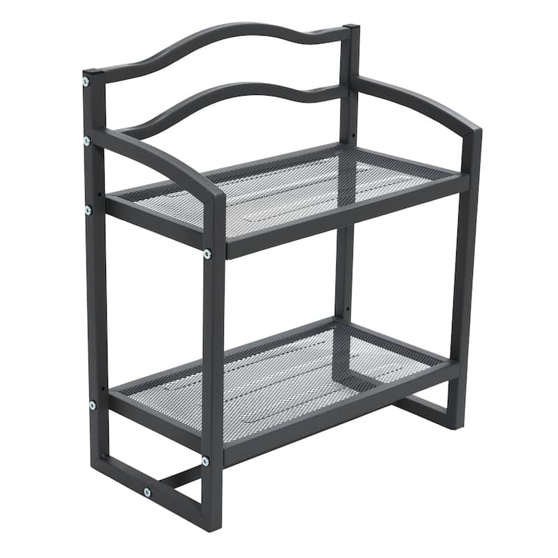 Household Essentials 2-Tier Metal Wall Mount Bathroom Storage Rack