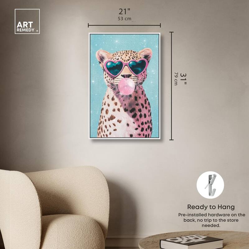 Pastel Cheetah Bubblegum Canvas by Art Remedy