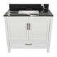 preview thumbnail 47 of 146, Nevado 37" Bathroom Vanity with Cultured Marble Vanity Top Sink in White with White Basin White - Calacatta Black