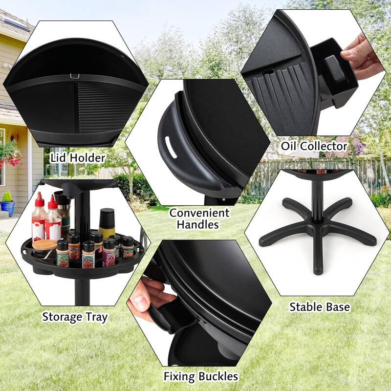 Gymax Indoor Outdoor Electric Grill w/ Non-stick Grill Plate