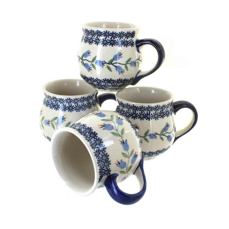 Blue Rose Polish Pottery K090-4 Manufaktura Bubble Mug Set