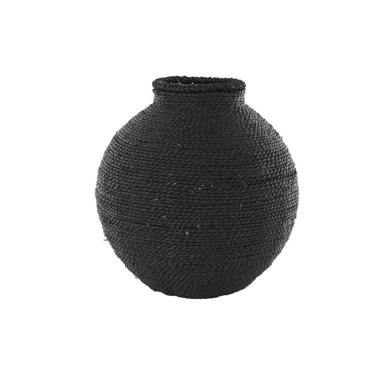 Black Metal Handmade Wrapped Pot Decorative Vase