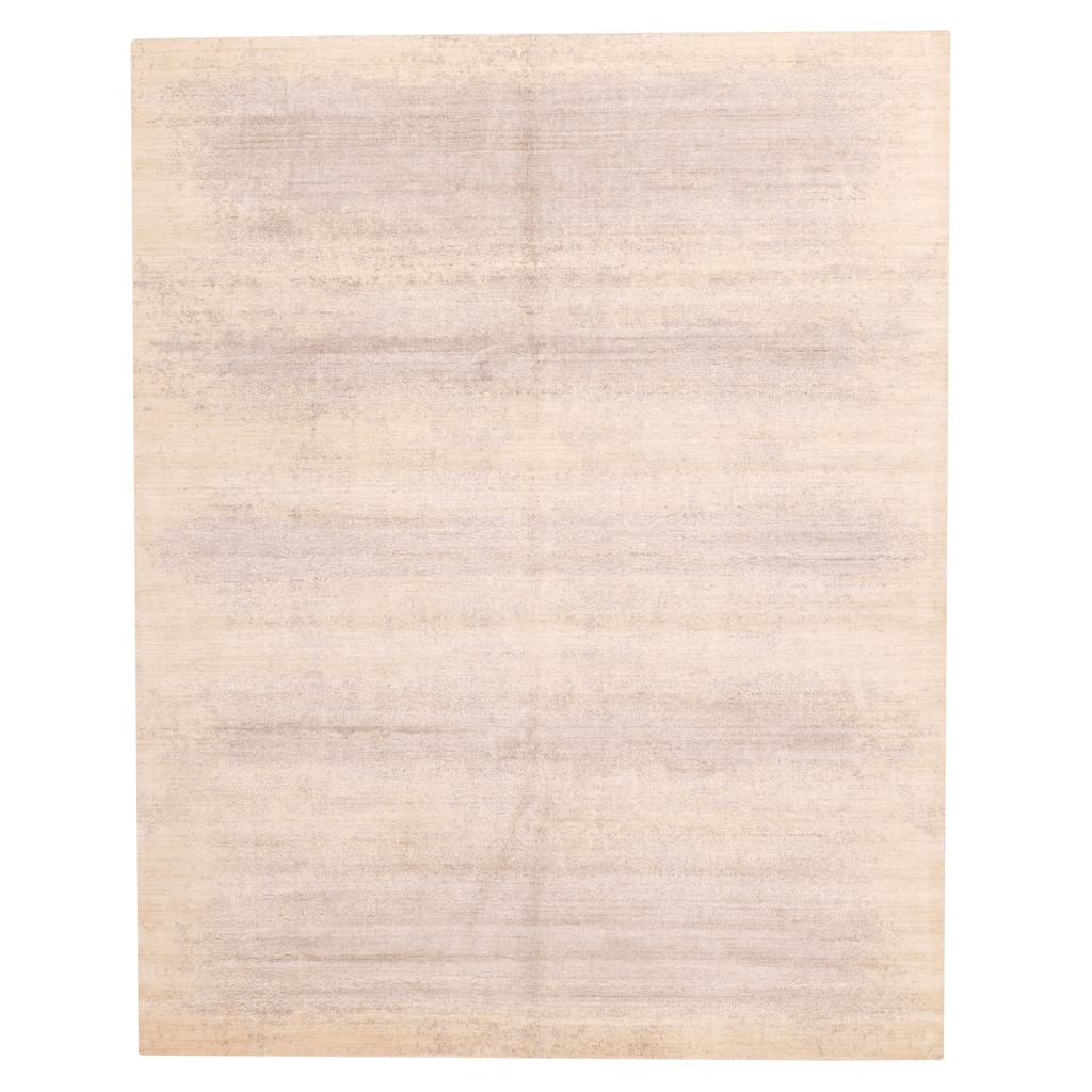 ECARPETGALLERY Hand Loomed Elysian Ivory Wool Rug - 8'0 x 10'0