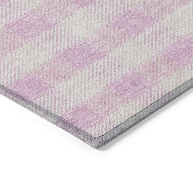 HomeRoots Plaid Transitional Rectangle Outdoor Rug