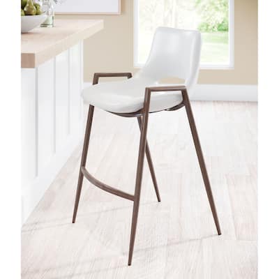 Britley Bay Counter Chair (Set of 2) White & Walnut