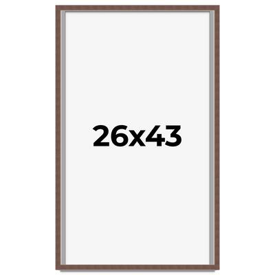 26x43 Shadow Box Frame Brown | 1.125 inches Deep Real Wood Rustic