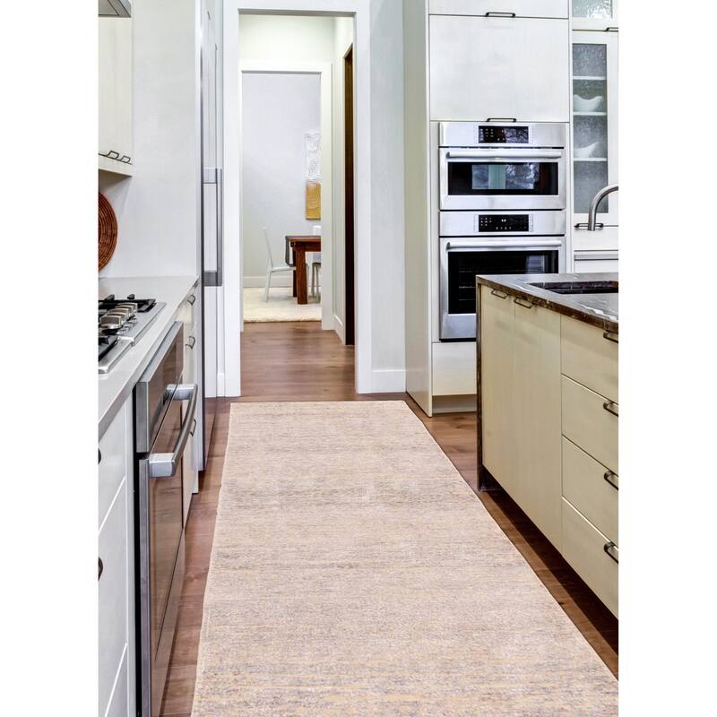 ECARPETGALLERY Hand-knotted Legacy Grey Silk, Wool Rug - 2'6 x 9'7