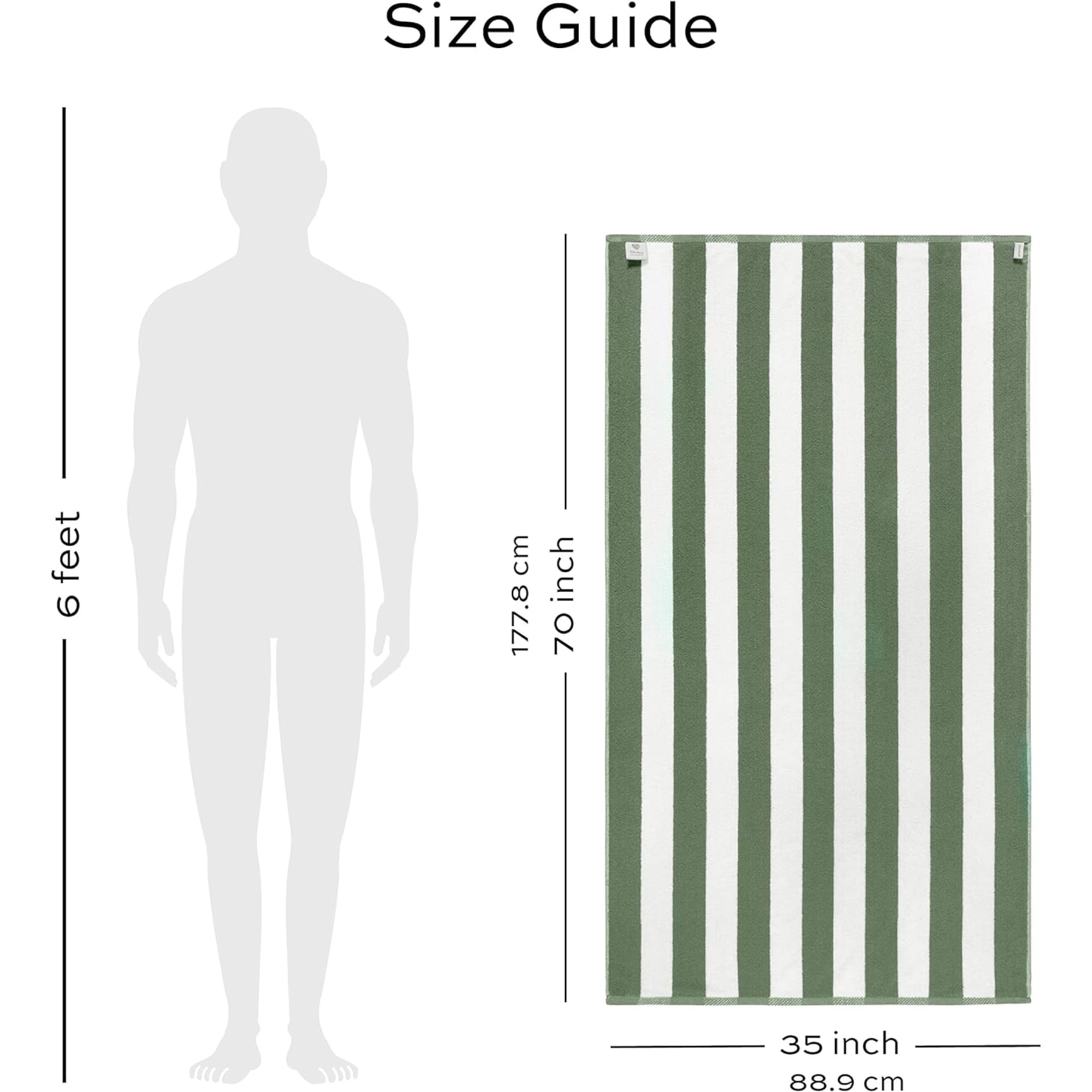 White Striped Luxury Oversized Beach Towel Cabana Classic-image