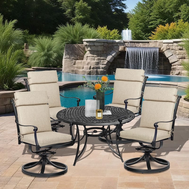 Aoodor Outdoor High Back Dining Chair Cushion Set, 44"x21"x3.2", Set of 4 - 44"x21"x3.2"