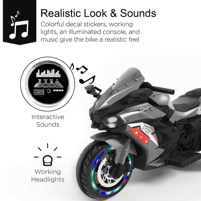 12V Kids Ride on Motorcycle, Electric Kids Motorcycle, Battery Powered Motorcycle for 3-6 Years Old