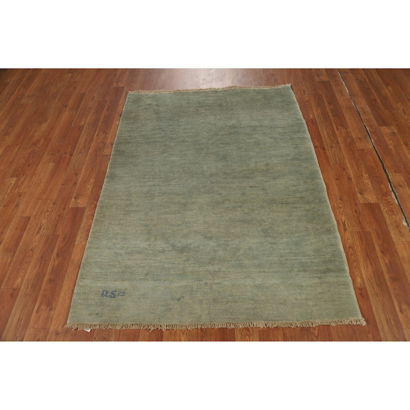Gabbeh Accent Modern Rug Handmade Wool Carpet - 3'6" x 4'8"