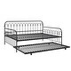 preview thumbnail 13 of 16, The Novogratz Bright Pop Full Metal Daybed with Twin Trundle Bed Black