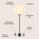 preview thumbnail 13 of 31, Xavier 12.25" Modern Minimalist Iron Wireless Rechargeable Integrated LED Table Lamp, Nickel/White by JONATHAN Y
