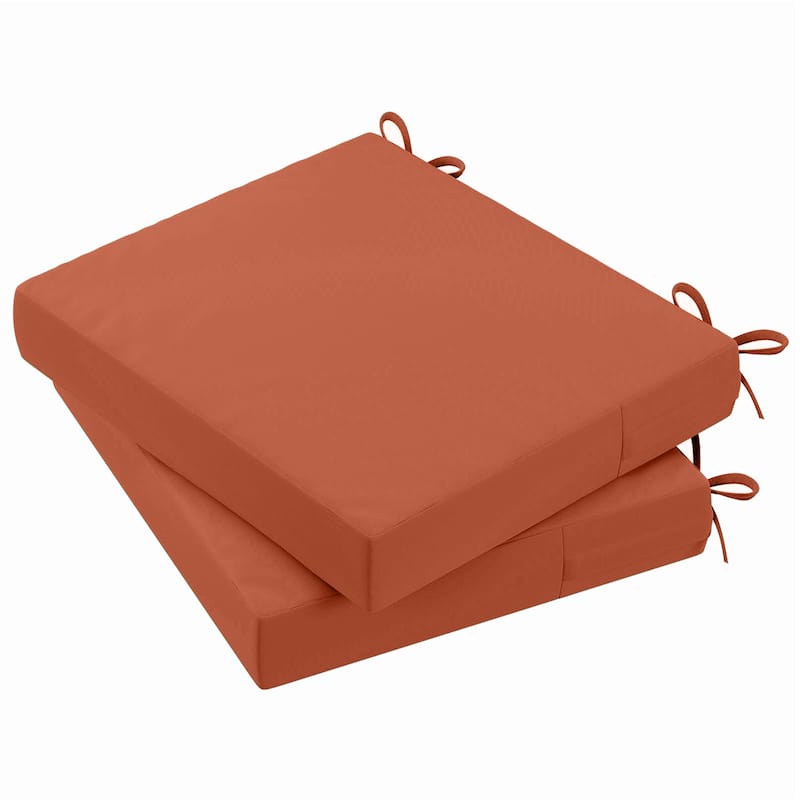 Outdoor Seat Waterproof Chair Cushion for Patio Furniture - 18.5" x 16" x 3" - Rust Red