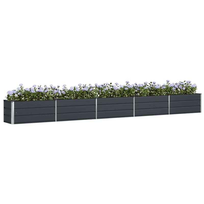 vidaXL Planter in Galvanised Steel - 39.37 x 19.69 x 17.72