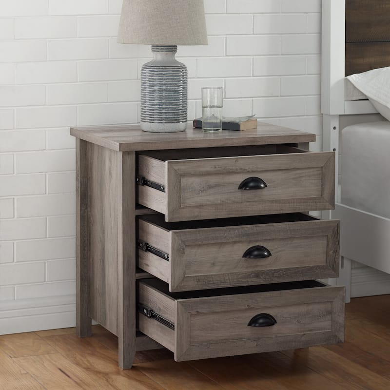 Middlebrook Designs 3 Drawer Farmhouse Nightstand