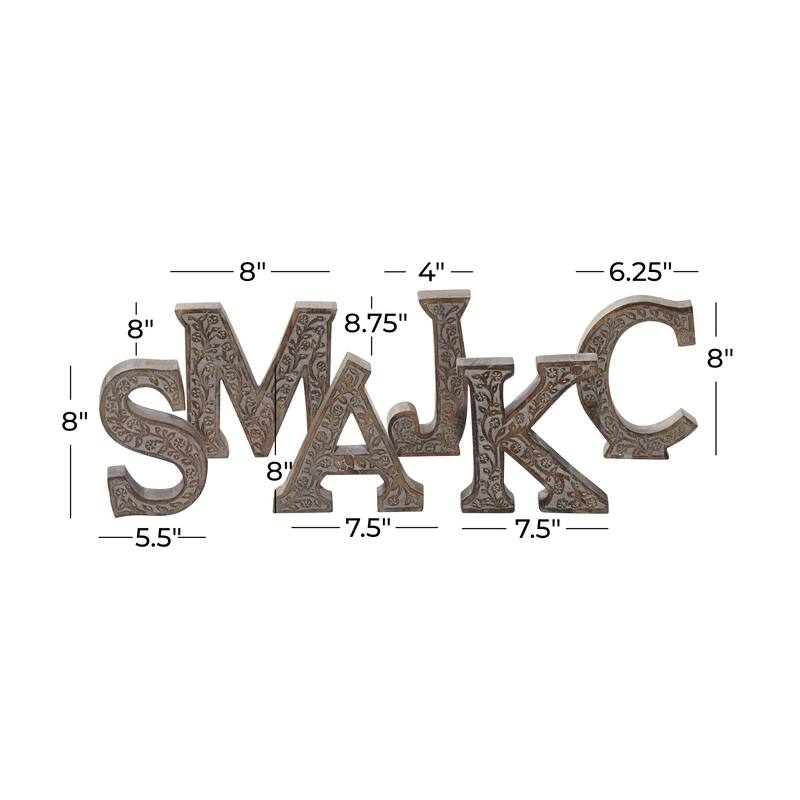 Wood Traditional Decorative Sign (Set of 6) - S/6 8"H