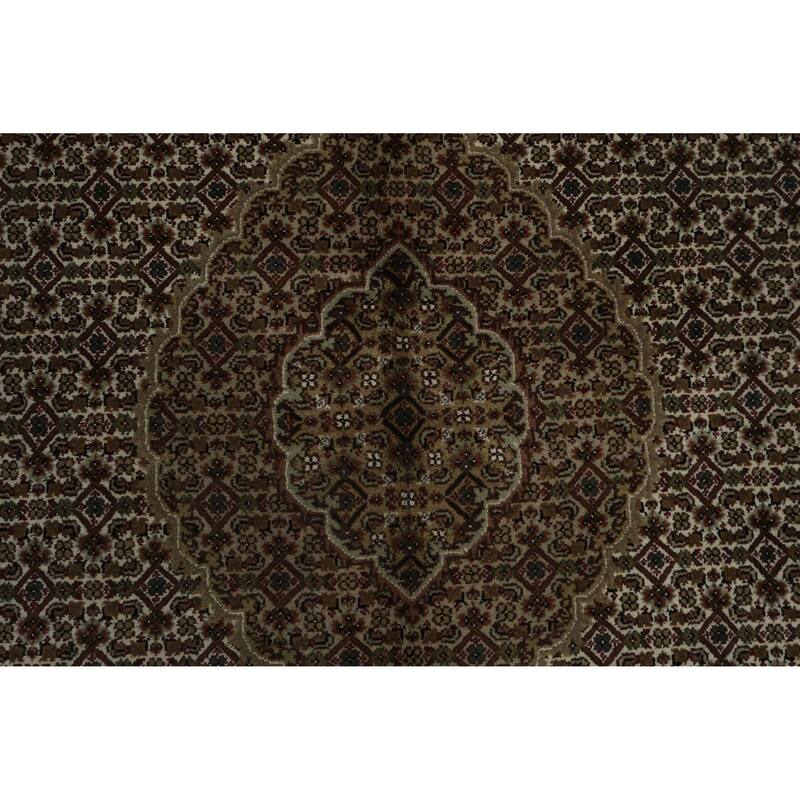 Hand Knotted Oriental 100% Wool Carpet Traditional Floral Beige & Ivories Bidjar Area Rug - 9' 5'' X 5' 9''