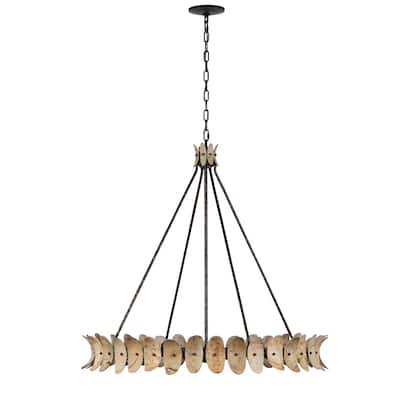 Monarch 8-Light Chandelier in Champagne Mist with Coconut Shell